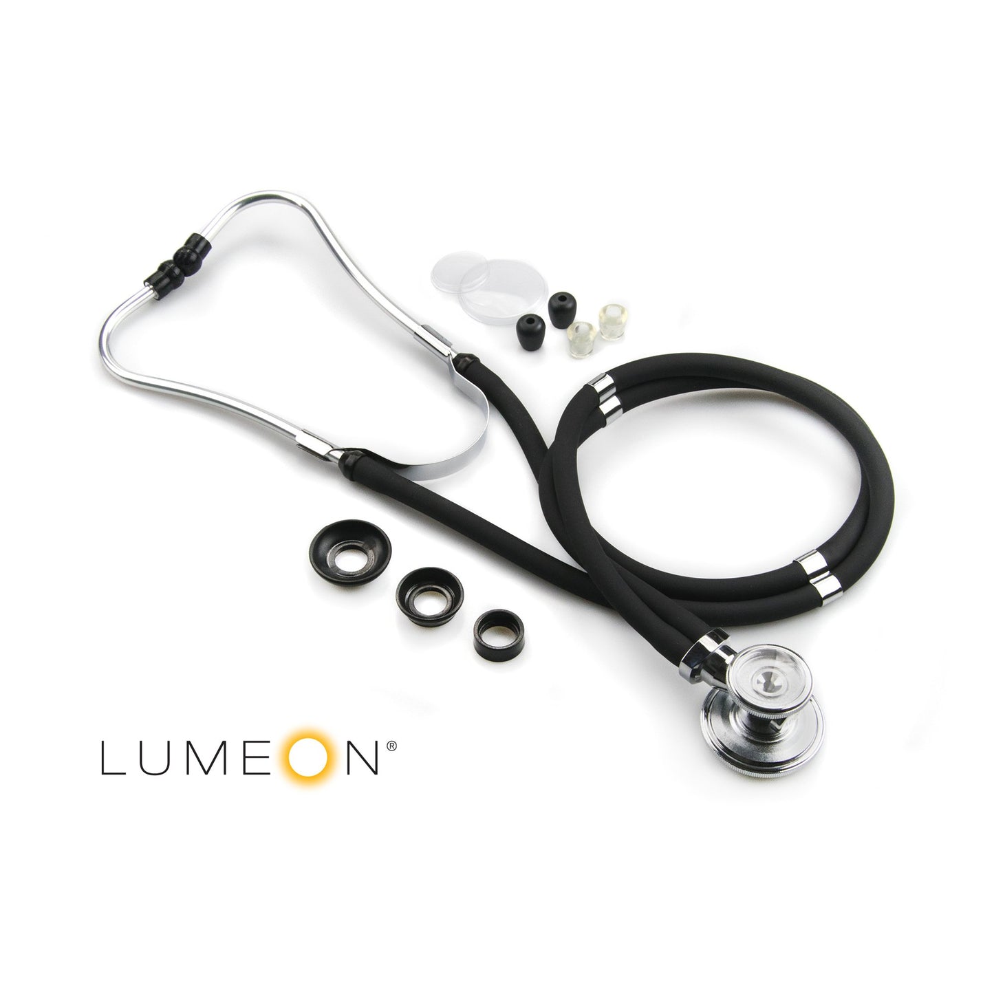 Sprague Stethoscope McKesson LUMEON™ Black 2-Tube 22 Inch Tube Double Sided Chestpiece