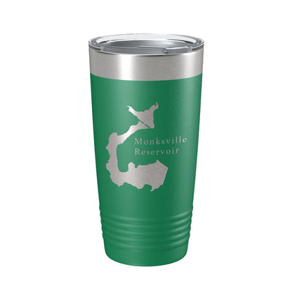 Monksville Reservoir Tumbler Lake Map Travel Mug Insulated Laser Engraved Coffee Cup New Jersey 20 oz-9