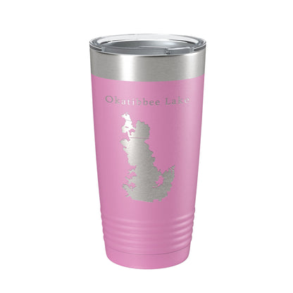 Okatibbee Lake Map Tumbler Travel Mug Insulated Laser Engraved Coffee Cup Mississippi 20 oz-14