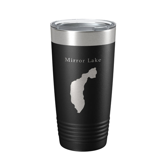Mirror Lake Map Tumbler Travel Mug Insulated Laser Engraved Coffee Cup New York 20 oz-0
