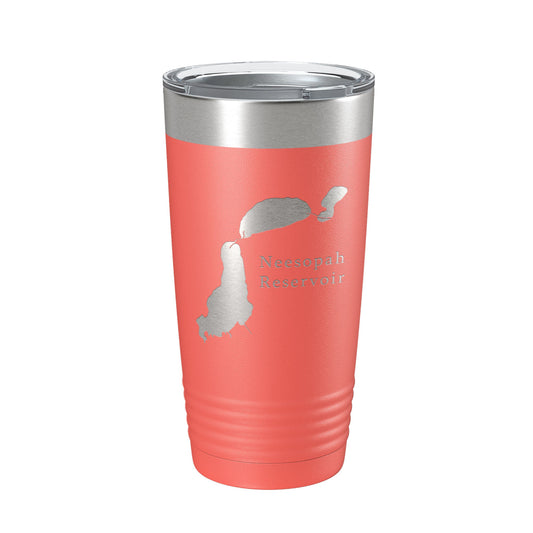 Neesopah Reservoir Tumbler Lake Map Travel Mug Insulated Laser Engraved Coffee Cup Colorado 20 oz-20