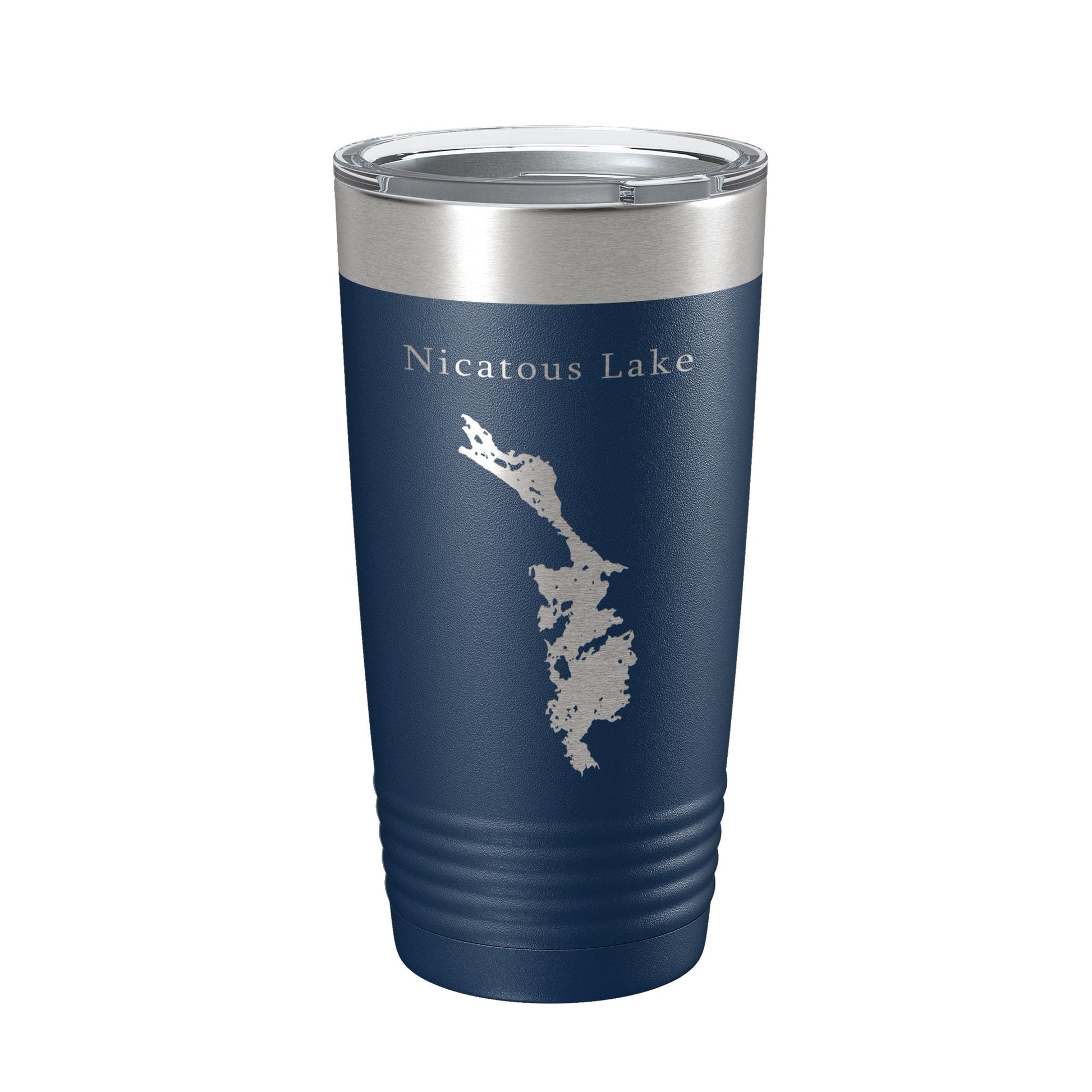 Nicatous Lake Map Tumbler Travel Mug Insulated Laser Engraved Coffee Cup Maine 20 oz-2