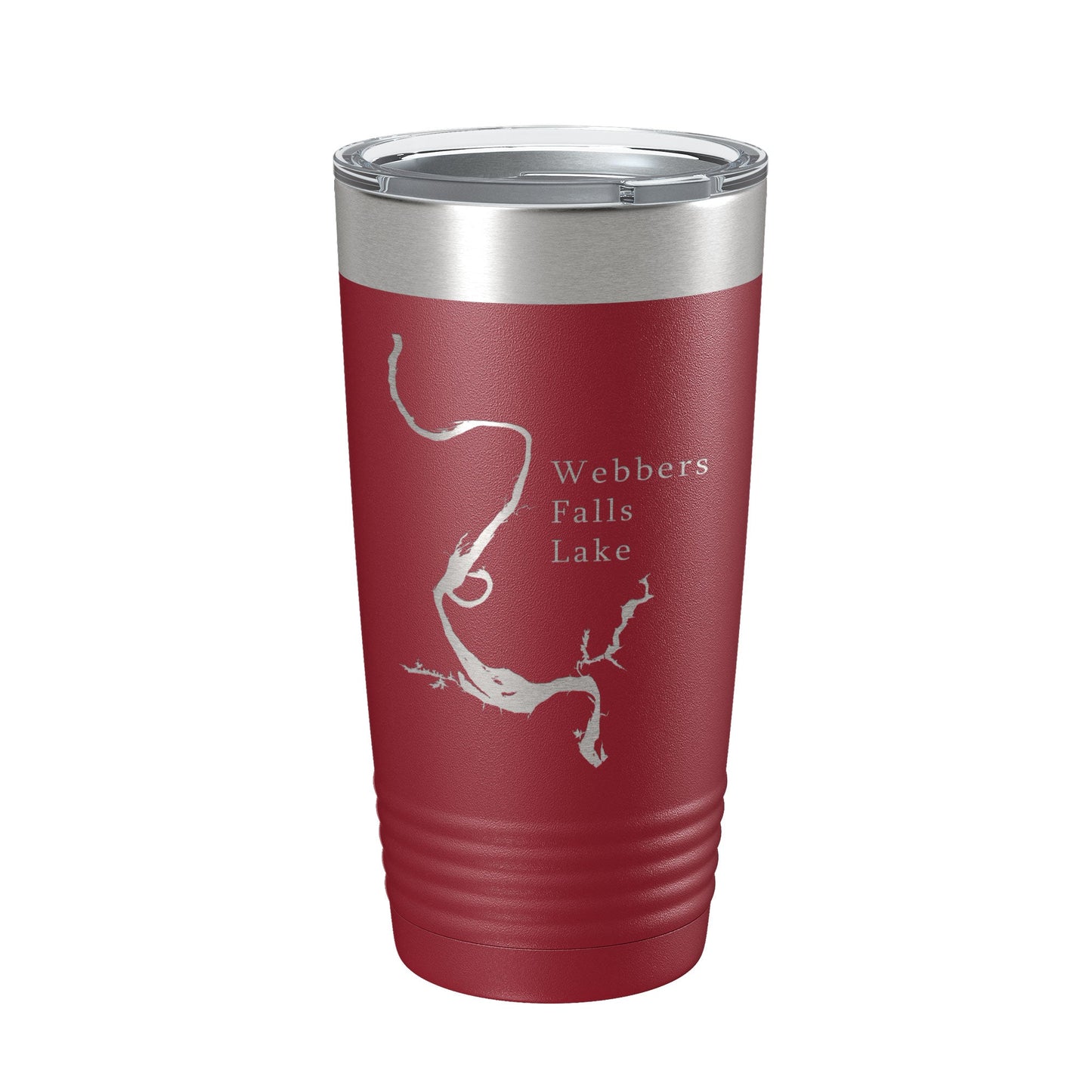 Webbers Falls Lake Map Tumbler Travel Mug Insulated Laser Engraved Coffee Cup Oklahoma 20 oz-18
