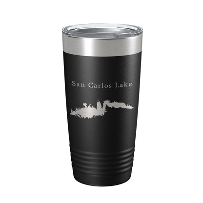 San Carlos Lake Map Tumbler Travel Mug Insulated Laser Engraved Coffee Cup Arizona 20 oz-0