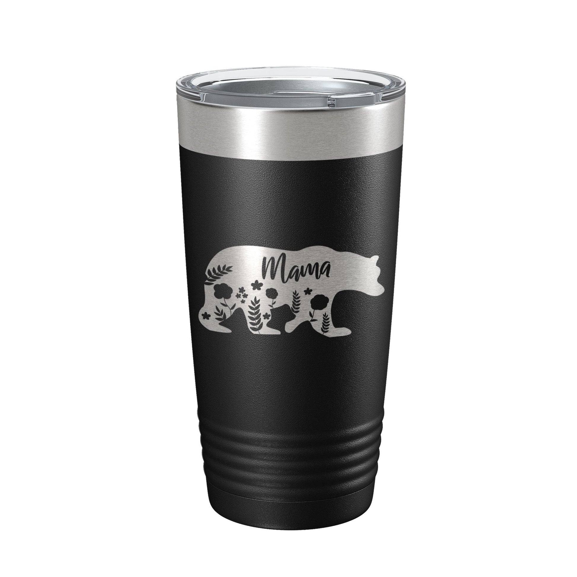 Mama Bear Tumbler Travel Mug Insulated Laser Engraved Coffee Cup Momma Mama Gift Mother's Day Floral 20 oz-5