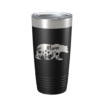 Mama Bear Tumbler Travel Mug Insulated Laser Engraved Coffee Cup Momma Mama Gift Mother's Day Floral 20 oz-5