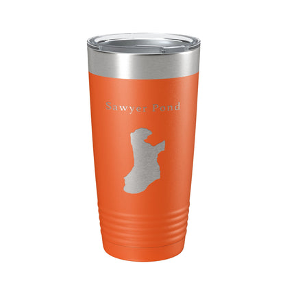 Sawyer Pond Tumbler Lake Map Travel Mug Insulated Laser Engraved Coffee Cup Maine 20 oz-17