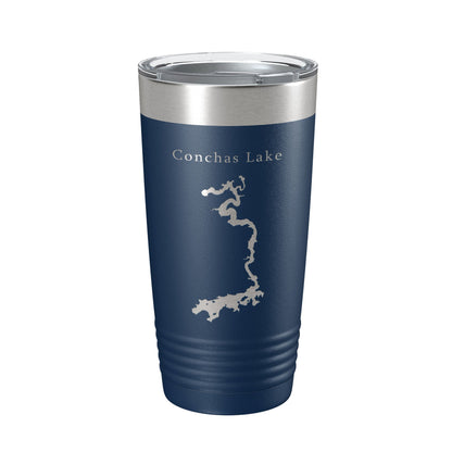 Conchas Lake Map Tumbler Travel Mug Insulated Laser Engraved Coffee Cup New Mexico 20 oz-8