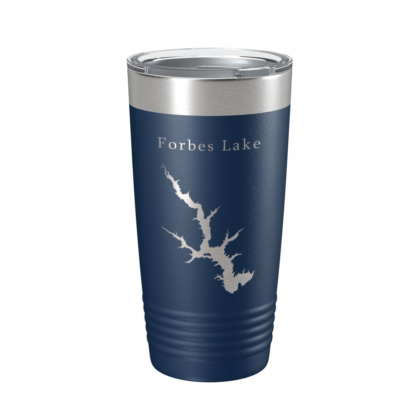 Forbes Lake Map Tumbler Travel Mug Insulated Laser Engraved Coffee Cup Illinois 20 oz-2