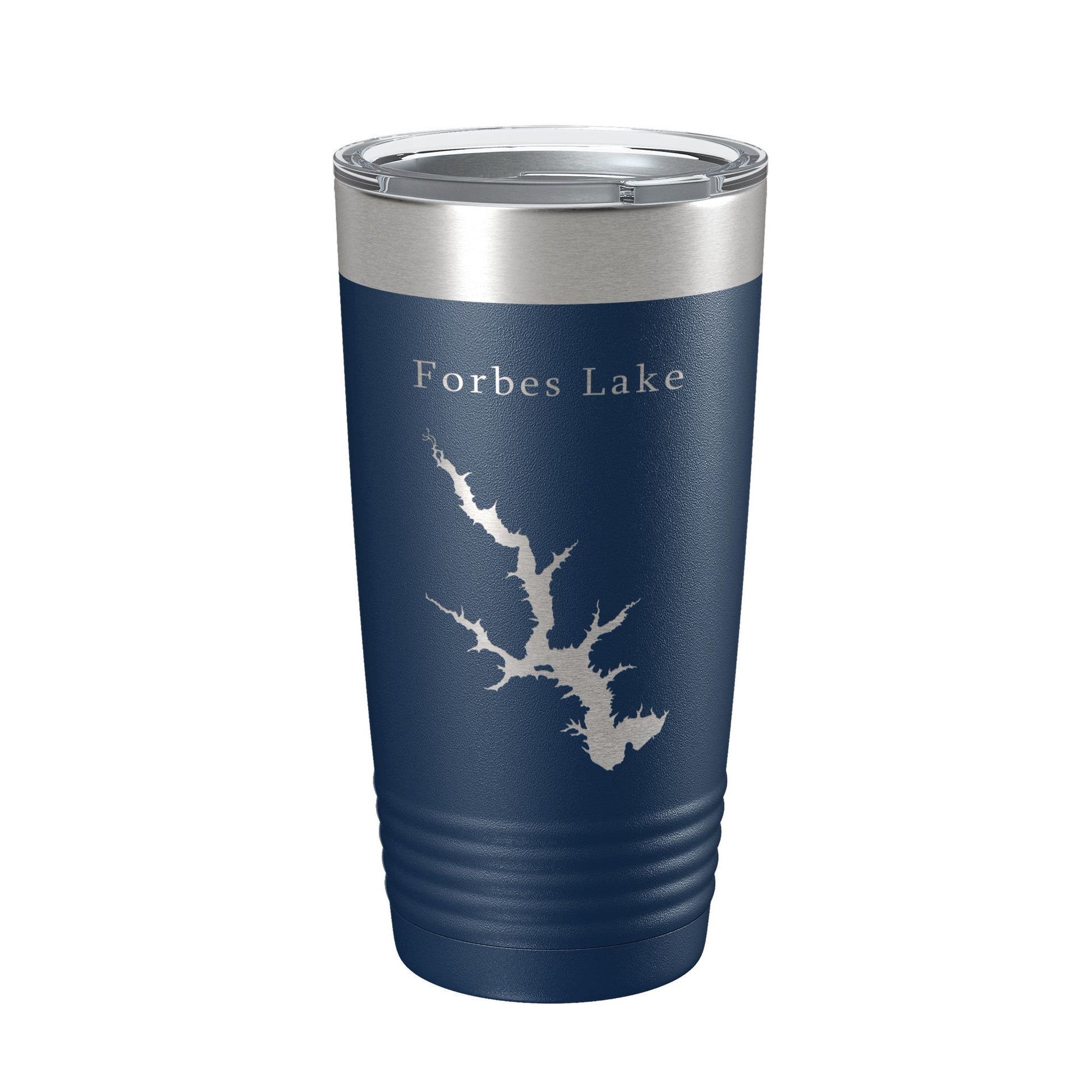 Forbes Lake Map Tumbler Travel Mug Insulated Laser Engraved Coffee Cup Illinois 20 oz-2