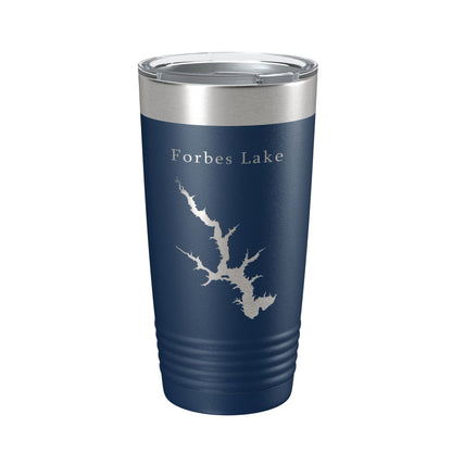 Forbes Lake Map Tumbler Travel Mug Insulated Laser Engraved Coffee Cup Illinois 20 oz-8