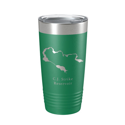 C. J. Strike Reservoir Tumbler Lake Map Travel Mug Insulated Laser Engraved Coffee Cup Snake River Boise Idaho 20 oz-9