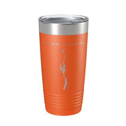 Swinging Bridge Lake Map Tumbler Travel Mug Insulated Laser Engraved Coffee Cup New York 20 oz-17