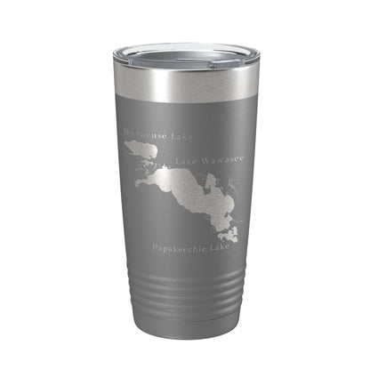Lakes Wawasee Syracuse & Papakeechie Map Tumbler Travel Mug Insulated Laser Engraved Coffee Cup Indiana 20 oz-16