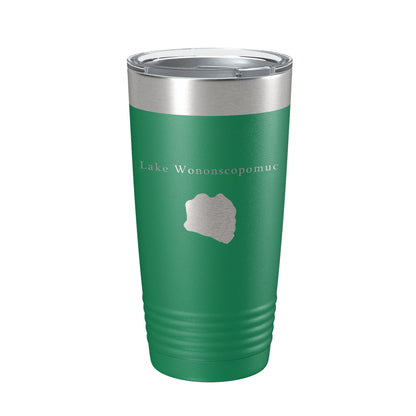 Lake Wononscopomuc Map Tumbler Travel Mug Insulated Laser Engraved Coffee Cup Connecticut 20 oz-9