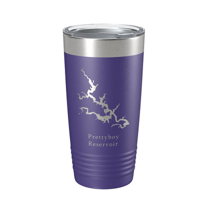 Prettyboy Reservoir Tumbler Lake Map Travel Mug Insulated Laser Engraved Coffee Cup Maryland 20 oz-15