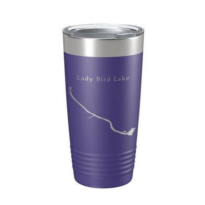 Lady Bird Lake Map Tumbler Travel Mug Insulated Laser Engraved Coffee Cup Austin Texas 20 oz-15