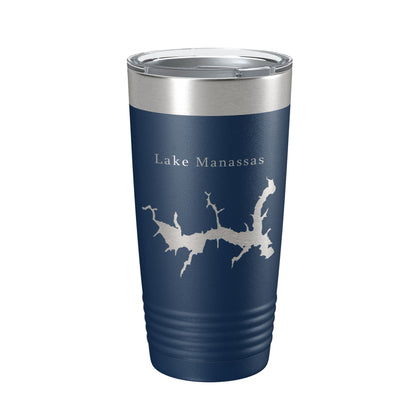 Lake Manassas Map Tumbler Travel Mug Insulated Laser Engraved Coffee Cup Virginia 20 oz-2