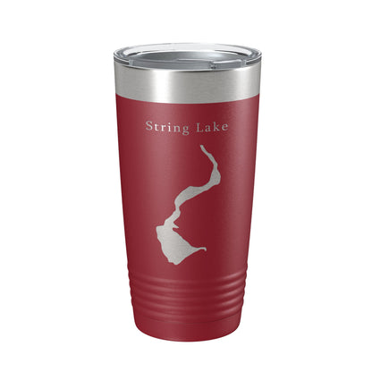 String Lake Map Tumbler Travel Mug Insulated Laser Engraved Coffee Cup Grand Teton Wyoming 20 oz-18