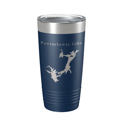 Pawtuckaway Lake Map Tumbler Travel Mug Insulated Laser Engraved Coffee Cup New Hampshire 20 oz-2