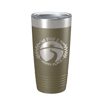 River Is My Happy Place Tumbler Travel Mug Insulated Laser Engraved Coffee Cup Birthday Float Trips Party Gift 20 oz-21