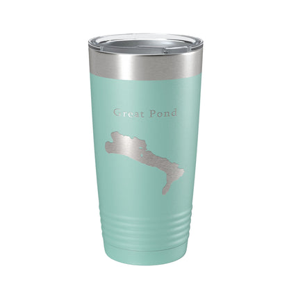 Great Pond Tumbler Lake Map Travel Mug Insulated Laser Engraved Coffee Cup Maine 20 oz-12