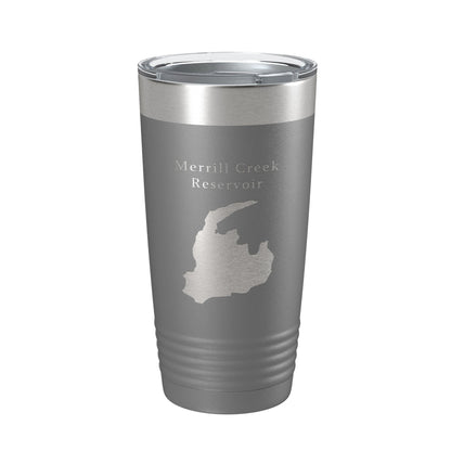 Merrill Creek Reservoir Tumbler Lake Map Travel Mug Insulated Laser Engraved Coffee Cup New Jersey 20 oz-16