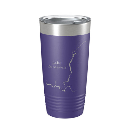 Lake Roosevelt Map Tumbler Travel Mug Insulated Laser Engraved Coffee Cup Washington 20 oz-15