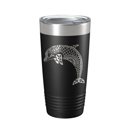 Dolphin Tumbler Zentangle Travel Mug Insulated Laser Engraved Coffee Cup 20 oz-5