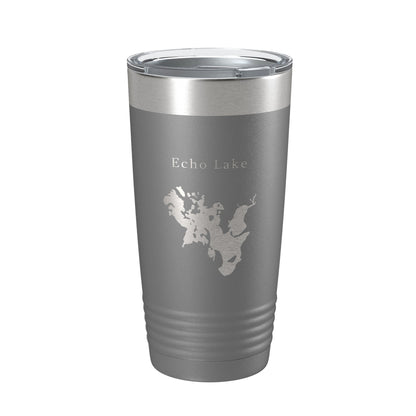 Echo Lake Map Tumbler Travel Mug Insulated Laser Engraved Coffee Cup Montana 20 oz-16