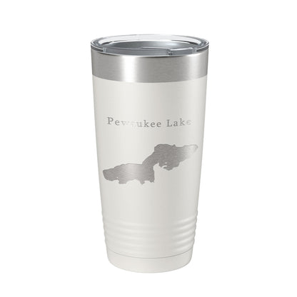 Pewaukee Lake Map Tumbler Travel Mug Insulated Laser Engraved Coffee Cup Wisconsin 20 oz-7