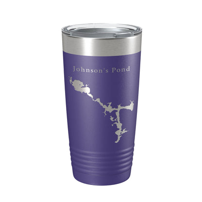 Johnson's Pond Tumbler Lake Map Travel Mug Insulated Laser Engraved Coffee Cup Rhode Island 20 oz-15