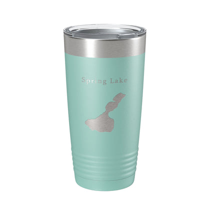 Spring Lake Map Tumbler Travel Mug Insulated Laser Engraved Coffee Cup Wisconsin Waukesha County Town of Mukwonago 20 oz-12