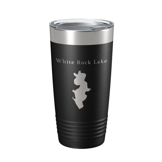 White Rock Lake Map Tumbler Travel Mug Insulated Laser Engraved Coffee Cup Dallas Texas 20 oz-0