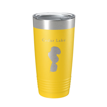 Cedar Lake Map Tumbler Travel Mug Insulated Laser Engraved Coffee Cup Indiana 20 oz-4