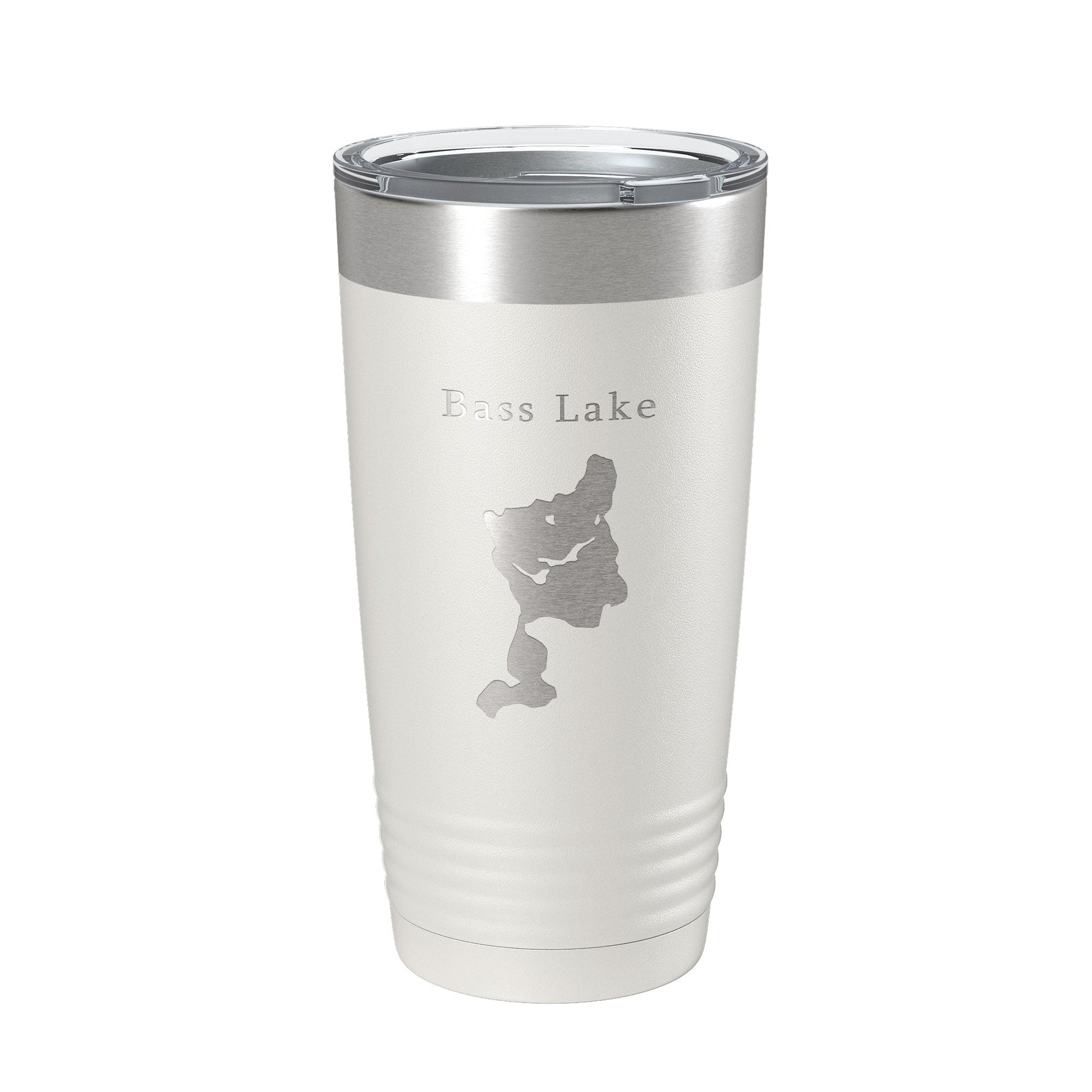 Bass Lake Map Tumbler Travel Mug Insulated Laser Engraved Coffee Cup Grand Traverse County Michigan 20 oz-1
