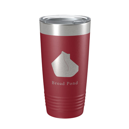 Broad Pond Tumbler Lake Map Travel Mug Insulated Laser Engraved Coffee Cup Indiana 20 oz-18