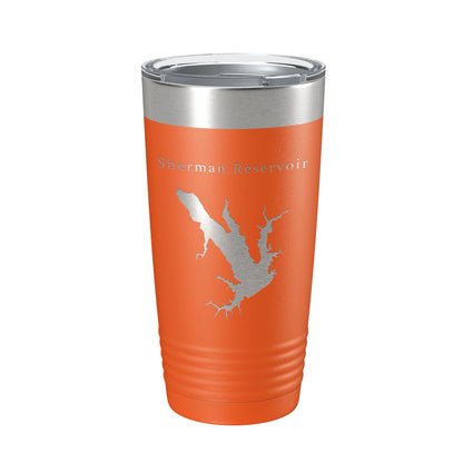 Sherman Reservoir Tumbler Lake Map Travel Mug Insulated Laser Engraved Coffee Cup Nebraska 20 oz-17