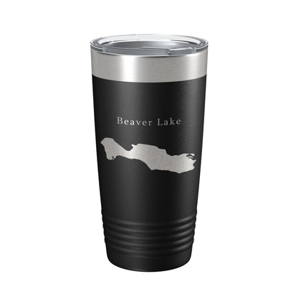 Beaver Lake Map Tumbler Travel Mug Insulated Laser Engraved Coffee Cup Asheville North Carolina 20 oz-0