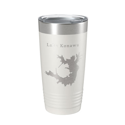 Lake Konawa Map Tumbler Travel Mug Insulated Laser Engraved Coffee Cup Oklahoma 20 oz-7