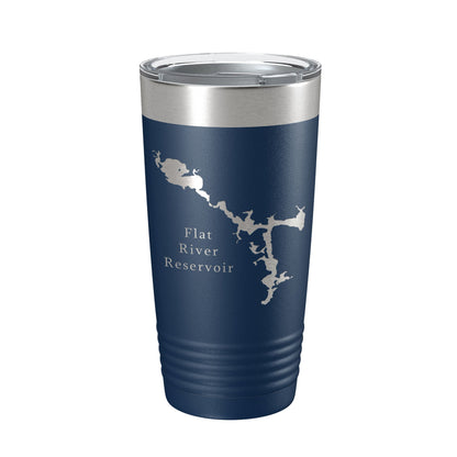 Flat River Reservoir Tumbler Lake Map Travel Mug Insulated Laser Engraved Coffee Cup Rhode Island 20 oz-2