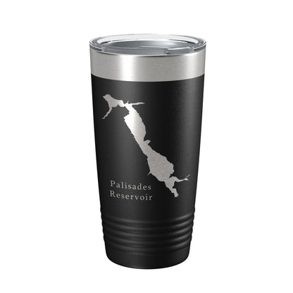 Palisades Reservoir Tumbler Lake Map Travel Mug Insulated Laser Engraved Coffee Cup Idaho Wyoming 20 oz-5
