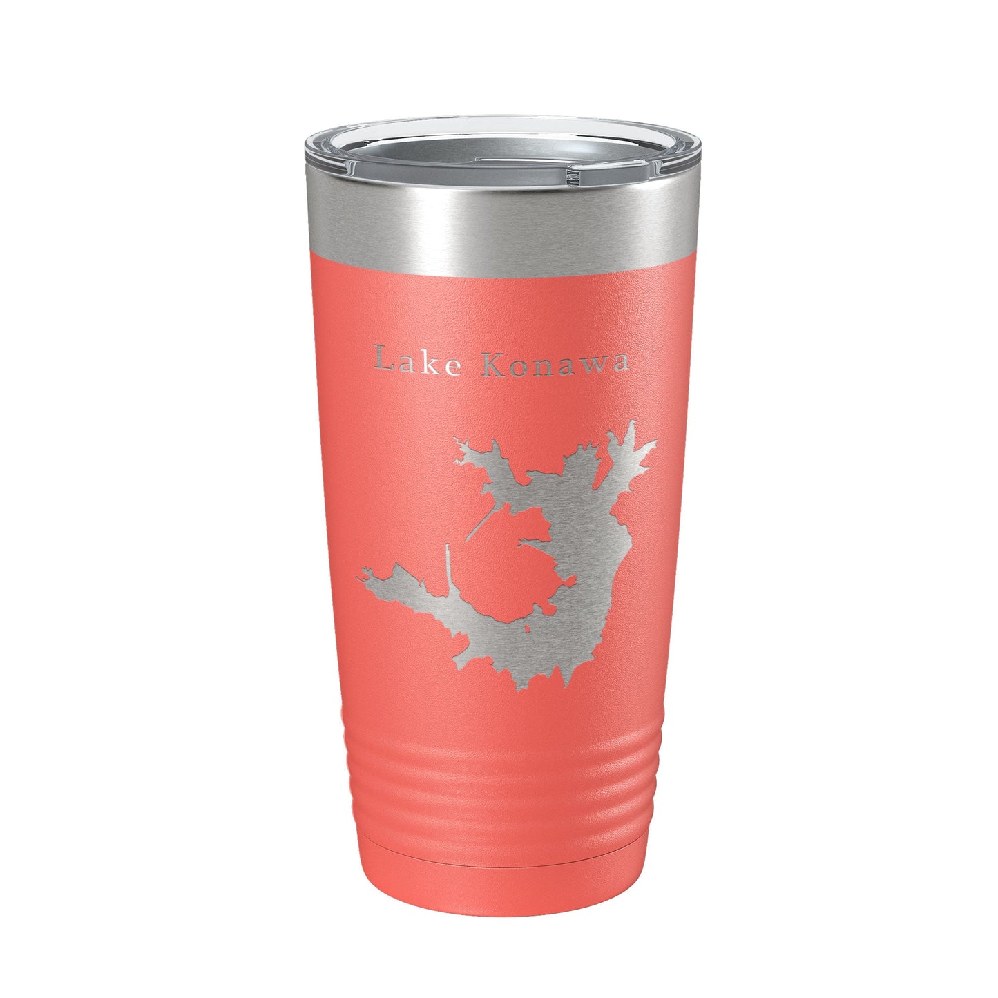 Lake Konawa Map Tumbler Travel Mug Insulated Laser Engraved Coffee Cup Oklahoma 20 oz-20