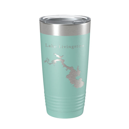 Lake Livingston Map Tumbler Travel Mug Insulated Laser Engraved Coffee Cup Texas 20 oz-12