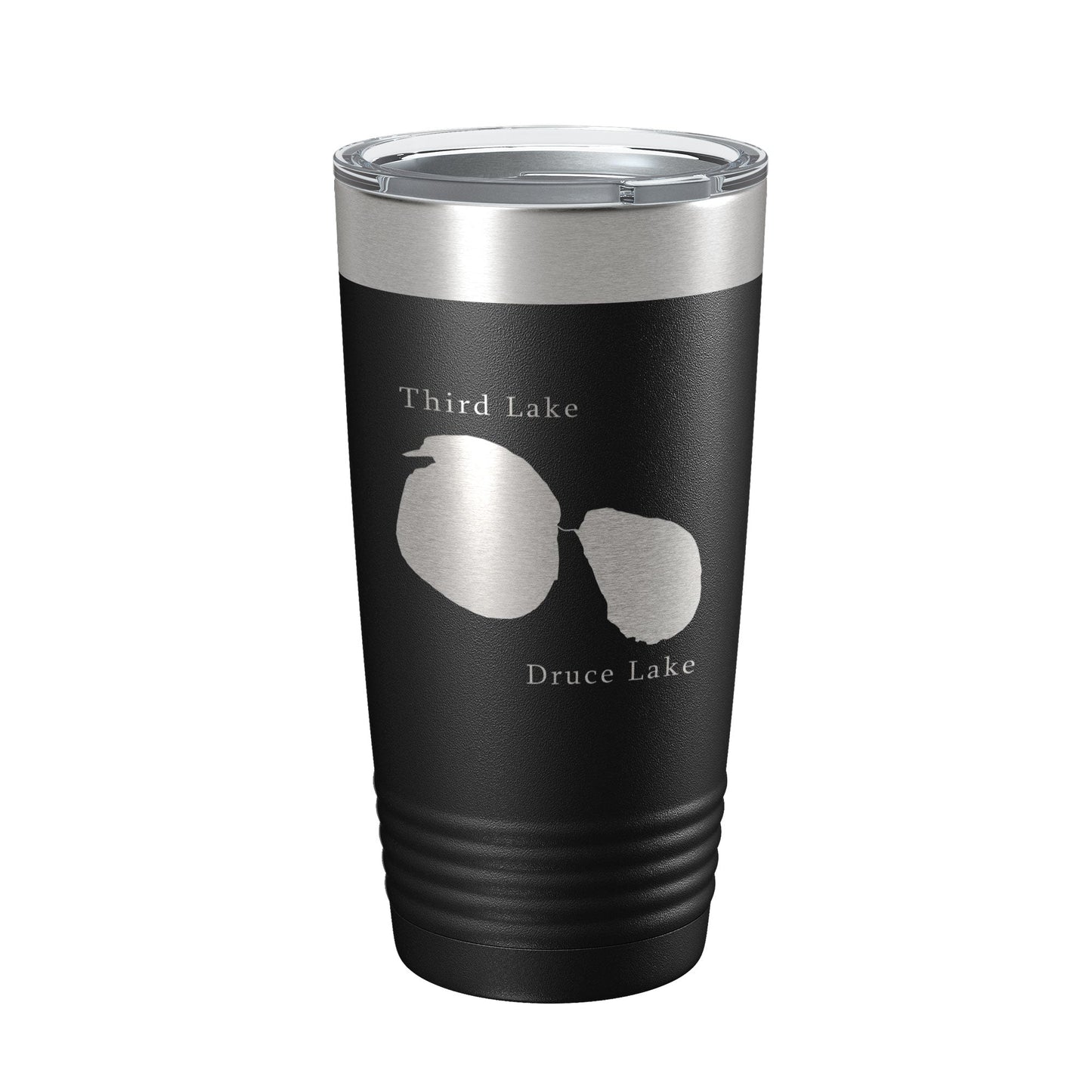 Third and Druce Lakes Map Tumbler Travel Mug Insulated Laser Engraved Coffee Cup Mill Creek Illinois 20 oz-5