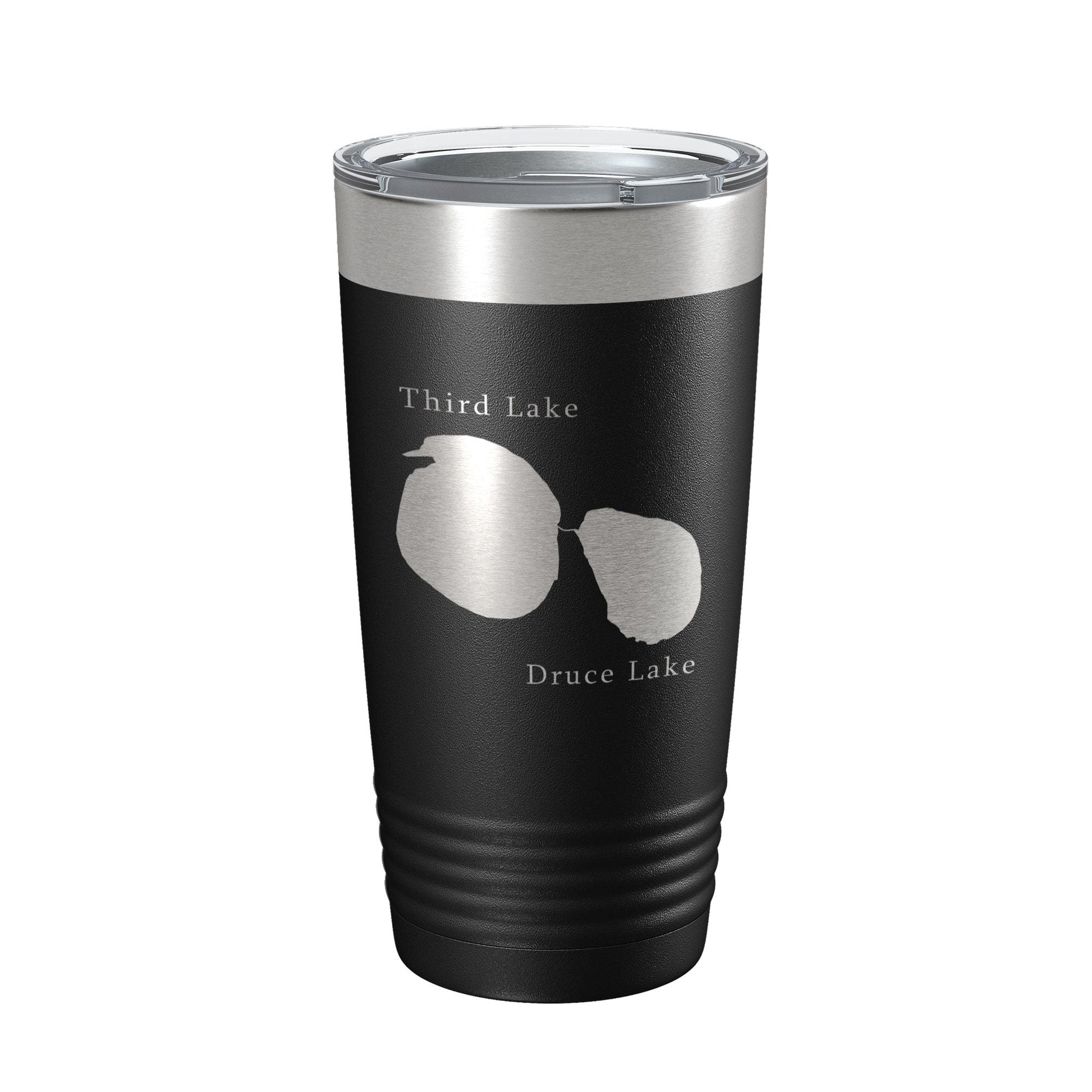 Third and Druce Lakes Map Tumbler Travel Mug Insulated Laser Engraved Coffee Cup Mill Creek Illinois 20 oz-5