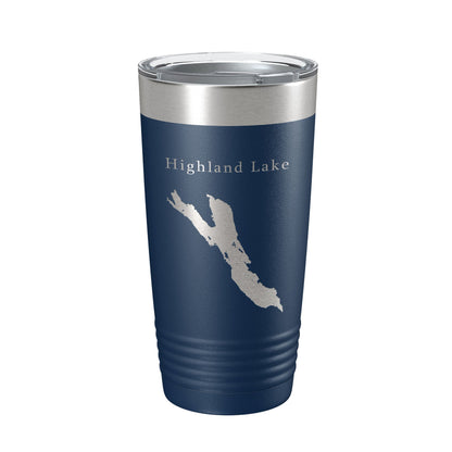 Highland Lake Bridgton Map Tumbler Travel Mug Insulated Laser Engraved Coffee Cup Maine 20 oz-8
