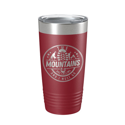 Mountains Are Calling Tumbler Camping Hiking Travel Mug Insulated Laser Engraved Coffee Cup Outdoors Gift 20 oz-18