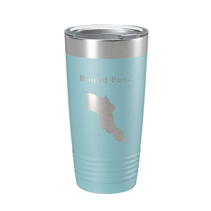 Round Pond Tumbler Lake Map Travel Mug Insulated Laser Engraved Coffee Cup Acadia Maine 20 oz-13
