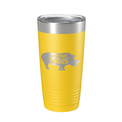 Save The Winos Tumbler Wine Rhinos Travel Mug Insulated Laser Engraved Coffee Cup Gift 20 oz-19